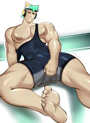 original_character, gasaiv, 1boy, arm_support, backwards_baseball_cap