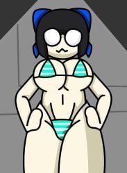 misi_(the_p-club), the_p-club, xgarex, big_breasts, black_background