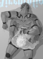 gojou_satoru, ryomen_sukuna, ryoumen_sukuna_(jujutsu_kaisen), satoru_gojo, jujutsu_kaisen