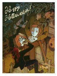 luther_von_ivory, randal_ivory, halloween, 2boys, axe