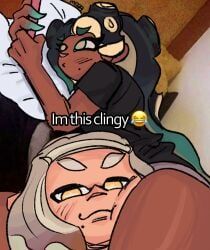 marina_(splatoon), pearl_(splatoon), splatoon, mega00913, clingy