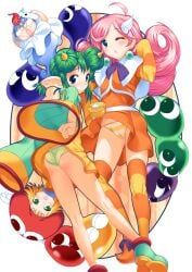 amitie, blue_puyo, green_puyo, lidelle_(puyo_puyo), purple_puyo