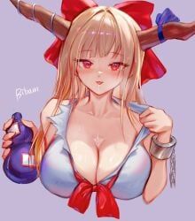 suika_ibuki, touhou, rhea_(156latte), 1girl, 1girls