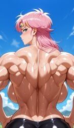 maam, dragon_quest, dragon_quest_dai_no_daibouken, 1girl, back_muscles