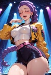 rumi_(kpop_demon_hunters), kpop_demon_hunters, patreon, 1girl, belt