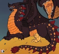 mythology, sjey_arts, black_body, black_claws, black_horn