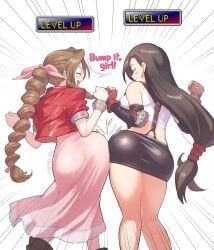 aerith_gainsborough, tifa_lockhart, final_fantasy, final_fantasy_vii, chibicheeks