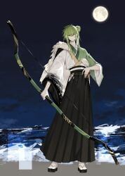 1boy, >:(, asymmetrical_sidelocks, beach, black_hakama