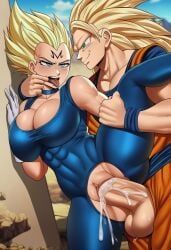 female_vegeta, majin_vegeta, son_goku, vegeta, dragon_ball