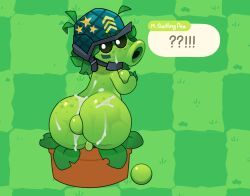 mega_gatling_pea_(pvz), peashooter_(pvz), electronic_arts, plants_vs._zombies, plants_vs_zombies
