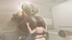 mei_(overwatch), orisa, pajamei, overwatch, overwatch_2