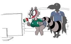 original_character, uva_the_raccoon, oc, diegutan, 2girls