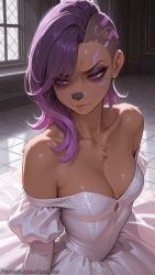 sombra, overwatch, decurse, 1girl, asymmetrical_hair