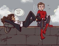 michelle_jones, peter_parker, spider-man, spider-man_(tom_holland), tom_holland