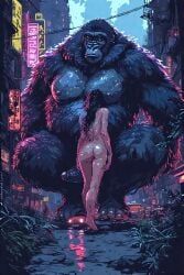 donkey_kong, king_kong, breasts, city, cum