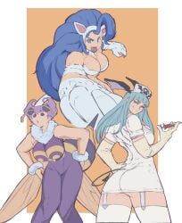 felicia, felicia_(darkstalkers), morrigan_aensland, q-bee, capcom