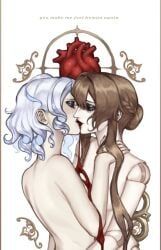 furina_(genshin_impact), sandrone_(genshin_impact), genshin_impact, 2girls, backside