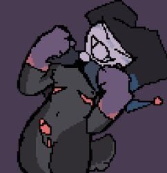 anthro, belly, big_clitoris, black_body, blush