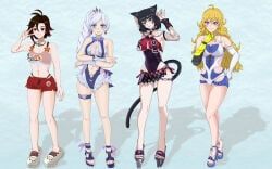 belle_(zenless_zone_zero)_(cosplay), blake_belladonna, jane_doe_(zenless_zone_zero)_(cosplay), ruby_rose, team_rwby