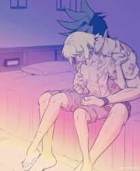 galo_thymos, lio_fotia, promare, 1femboy, 2boys