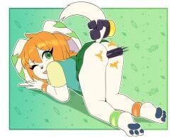 milla_basset, freedom_planet, gi0, 1girls, all_fours