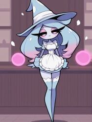 hatterene, original_character, tsareena, blue_eyes, blue_hair