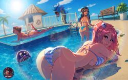 donna_tubbs, gyarados, honoka_(doa), nessa_(pokemon), pokemon_(species)