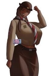 original_character, original, sangsangatsange, braces, dark-skinned_female