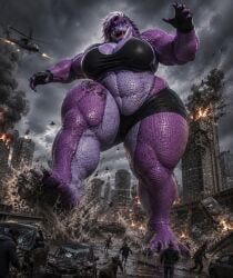 oc, anthro_female, cityscape, claws-and-paws, crocodile