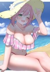 hanazono_hakari, kimi_no_koto_ga_dai_dai_dai_dai_daisuki_na_100-nin_no_kanojo, 1girl, bare_shoulders, bikini