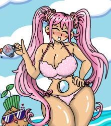 sprout_mole, sweetheart_(omori), omori, beach, big_boobs