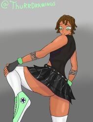 alex_(thurr), thurr_(artist), belt, black_skirt, bodysuit