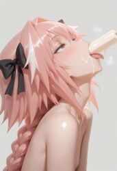 astolfo_(fate), 1boy, completely_nude, femboy, hair_bow