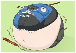 zhu_yuan, zenless_zone_zero, full_body_inflation, immobile, inflation