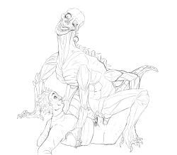 sam_(look_outside), spine_(look_outside), look_outside, boner, gore