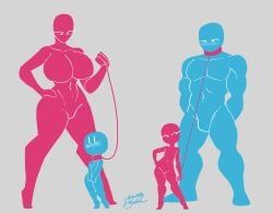 wayesh, bald, big_dom_small_sub, blue_body, blue_skinned_male