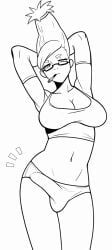 ayase_seiko, dandadan, dross, coloring_page, erection_under_clothes