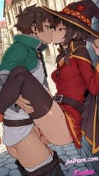 megumin, satou_kazuma, kono_subarashii_sekai_ni_shukufuku_wo!, konosuba, kanteia