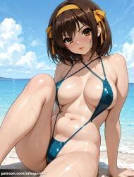 suzumiya_haruhi, suzumiya_haruhi_no_yuuutsu, arlequin097, 1girl, arm_support