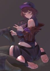 original_character, souvenirinevuos, bodysuit, boots, boots_removed
