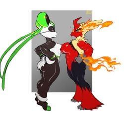 blaziken, leafan_(pal), mega_blaziken, palworld, pokemon