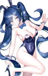 iuno_(wuthering_waves), wuthering_waves, 1girls, big_breasts, blue_bunny_ears