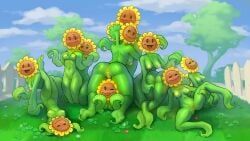 sunflower_(pvz), twin_sunflower_(pvz), plants_vs_zombies, artist_request, 11girls