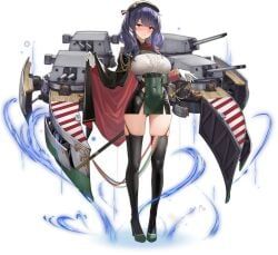 pola_(azur_lane), azur_lane, aiguillette, beret, black_cape