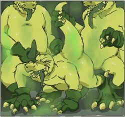 gay_farting_raptor, all_fours, alligator, alligatorid, anal