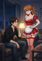 asuka_langley_sohryu, eren_jaeger, attack_on_titan, neon_genesis_evangelion, shingeki_no_kyojin