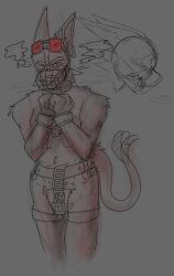sprunki_oc, warren_(dogteeth), dogteeth, chastity_cage, cuffs