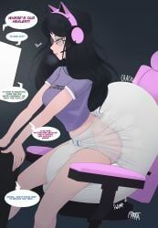 sophie_(milkriot), milkriot, black_hair, diaper, gamer_chair