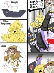 lovers_(jjba), star_platinum, strength_(jjba), yellow_temperance, jojo's_bizarre_adventure