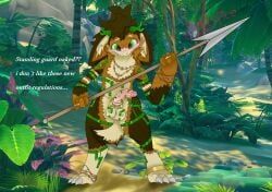 vrchat, anthro, embarrassed, forest, genitals